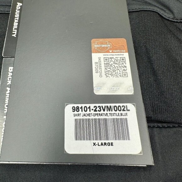 Harley Davidson Motorcycle Riding Shirt Jacket Operative Men's XL Textile Blue - Picture 12 of 16